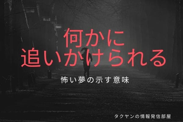 怖い夢1:「何かに追いかけられる」