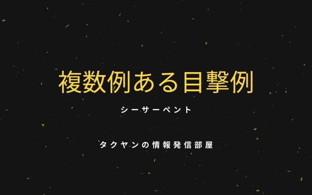 目撃例が複数あるシーサーペント