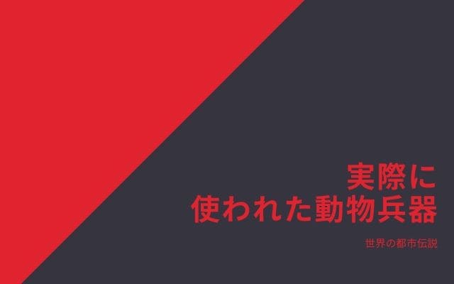 実際に使われた動物兵器たち